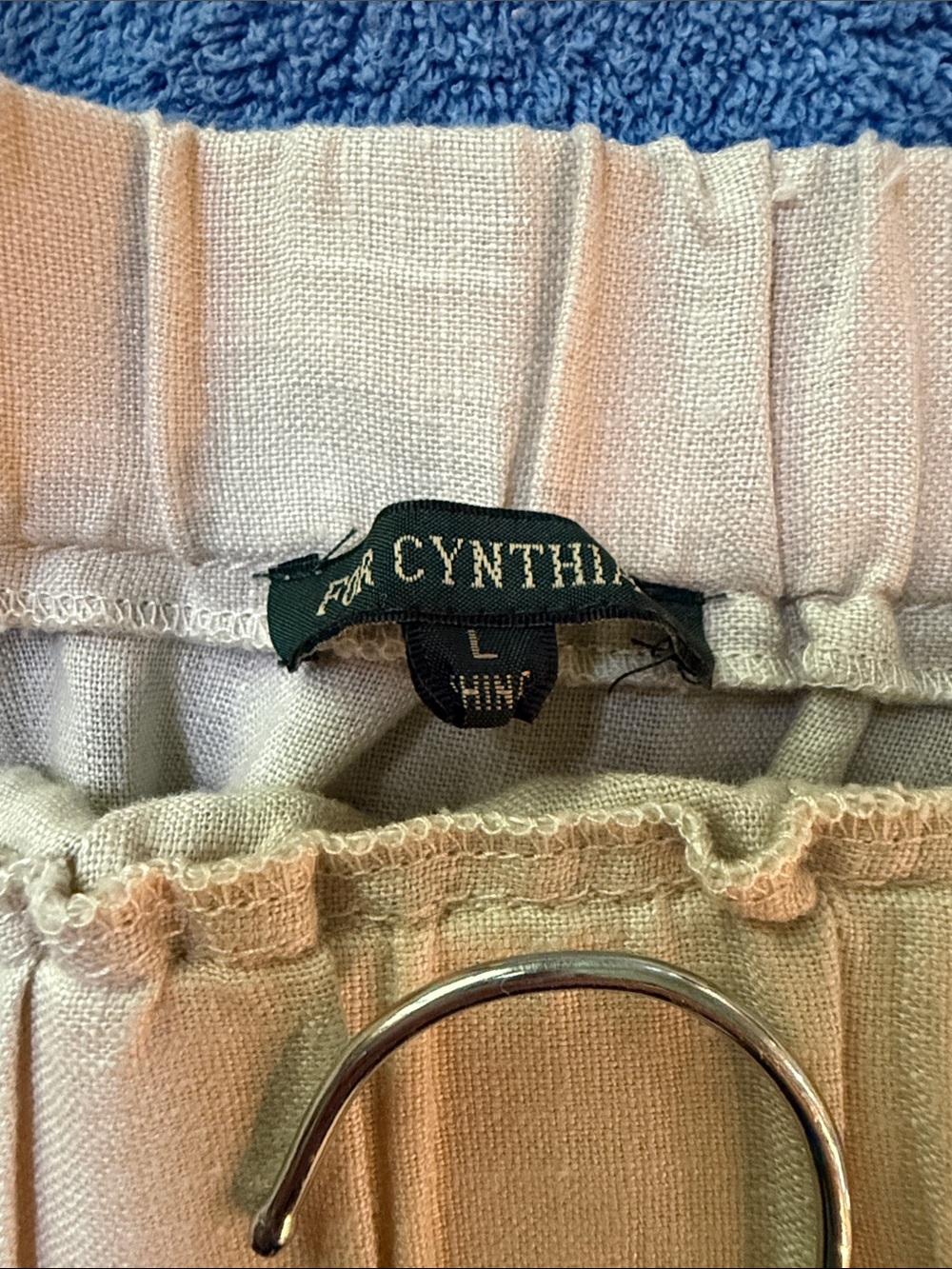 For Cynthia Cream Linen Blend A-Line Skirt - Picture 3 of 4
